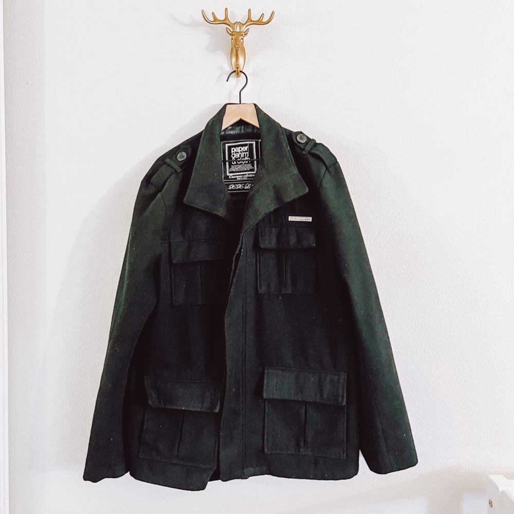 Paper Denim & Cloth Men's Black Coat Size XXLarge